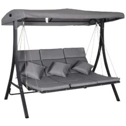 Outsunny 3 Seater Swing Bench - Grey -Günstiges Grün Ecke Geschäft OuCc8917dc3d431eb