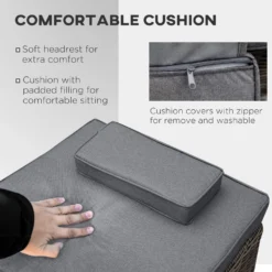 Outsunny 2 Seater Adjustable PE Rattan Wicker Lounge Set Half-Round Wicker Recliner Bed -Günstiges Grün Ecke Geschäft Pf188c17eecc28ebe