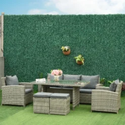 Outsunny Outdoor Rattan Sofa Dining Set 6 Piece - Light Grey -Günstiges Grün Ecke Geschäft Pgr6ff188b88b21ae jpg