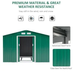 Outsunny Galvanised Metal Garden Shed 9ft X 6ft - Green -Günstiges Grün Ecke Geschäft PuWa09188d3a6e87c jpg