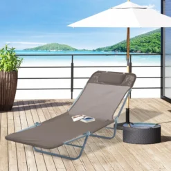 Outsunny Adjustable Sun Bed Lounger - Coffee Brown -Günstiges Grün Ecke Geschäft PvS756186a63a9b93 jpg