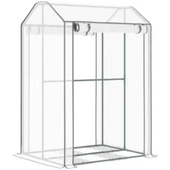 Outsunny Mini Greenhouse 100x80x150cm - White