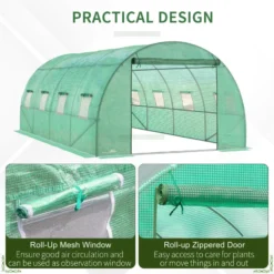 Outsunny Greenhouse Tunnel 6 X 3 M - Green -Günstiges Grün Ecke Geschäft Q7Tb1017f0653fc54 jpg