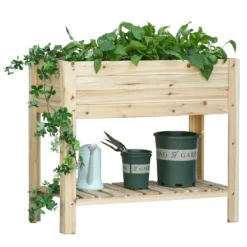 Outsunny Wooden Raised Plant Stand 100 X 40 X 84cm -Günstiges Grün Ecke Geschäft QBH17c17dc5e731f3 cca702b2 581b 4bd0 ad4b f7cb429f9e80