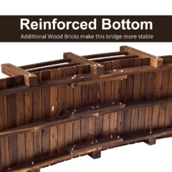 Outsunny 1.5M Wooden Garden Bridge Lawn Décor Stained Finish Arc Outdoor Pond Walkway W/ Railings Water Yard Decoration -Günstiges Grün Ecke Geschäft QJleef17dc2415c5f ba39ca33 16ac 490d 856b 57dbf409e44c
