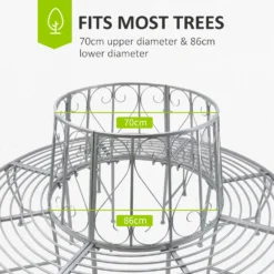 Outsunny Garden Tree Bench Seat - Silver -Günstiges Grün Ecke Geschäft QWCa8317dc2660028 1027533d bdb0 443d 9cf5 b06c41faff50