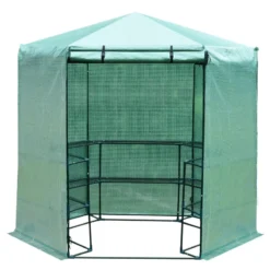 Outsunny Hexagon Walk-in 3-Tier Portable Greenhouse