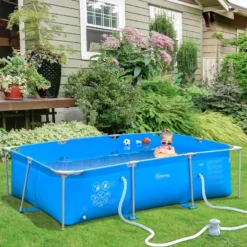 Outsunny Swimming Pool With Steel Frame & Filter 252L X 152W X 65H Cm - Blue -Günstiges Grün Ecke Geschäft Qnebe217dc5f97d7f jpg