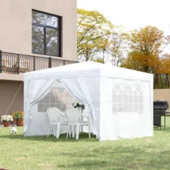 Outsunny Gazebo 2.95 M X 2.95 M - White -Günstiges Grün Ecke Geschäft QuG6ff185156050d4 jpg