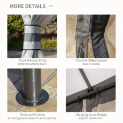 Outsunny 3.7 X 3(m) Metal Gazebo Grey -Günstiges Grün Ecke Geschäft RJR59017dc5300fe0 9286b935 5e5c 4361 b379 e81669426d8e