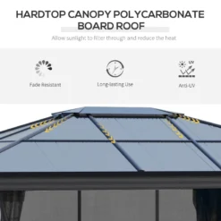 Outsunny Hardtop Gazebo 3.6 X 4m - Black & Dark Grey -Günstiges Grün Ecke Geschäft RMba0917f96872b6d jpg