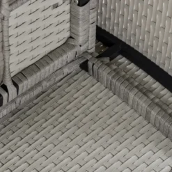 Outsunny Rattan Sofa Set With Footstools - Grey -Günstiges Grün Ecke Geschäft RPTfc91818b379346 jpg