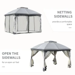Outsunny 3.7 X 3(m) Metal Gazebo Grey -Günstiges Grün Ecke Geschäft RTyd4817dc5300fe0 be6a3aa4 7ec8 4ca7 83e2 9ead3f834de8