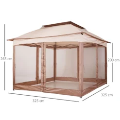 Outsunny 3 X 3(m) Pop Up Gazebo With Netting And Carry Bag, Party Tent Event Shelter For Garden, Patio - Khaki -Günstiges Grün Ecke Geschäft RuG25917e906693ed 6c8edc75 ba9c 4ca7 91b0 89fccfc7fb8b