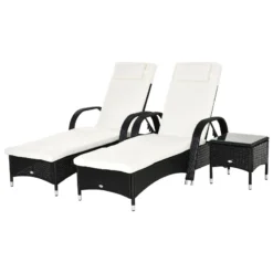 Outsunny Rattan Lounge Set With Side Table - Black -Günstiges Grün Ecke Geschäft SHcdaa17eecc29e65 jpg