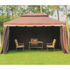Outsunny Garden Gazebo - Brown -Günstiges Grün Ecke Geschäft SMxf4517dc39d3c68