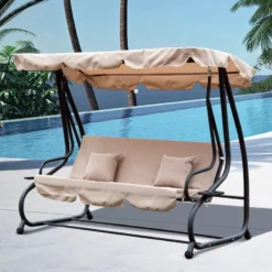 Outsunny 2-in-1 Garden Swing Chair - Light Brown -Günstiges Grün Ecke Geschäft STM6ff188fbaaea2c jpg