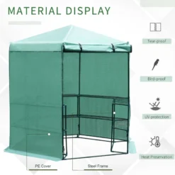 Outsunny Hexagon Walk-in 3-Tier Portable Greenhouse -Günstiges Grün Ecke Geschäft SVv0d517dc31d17ea jpg