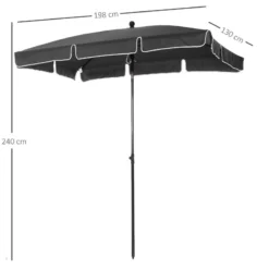 Outsunny Tilt Parasol 2m X 1/3m - Grey -Günstiges Grün Ecke Geschäft SyYd7517dc4421195 jpg