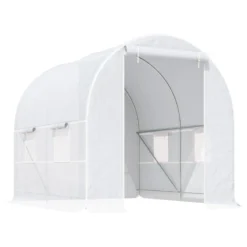 Outsunny Greenhouse Polytunnel 2.5 X 2 X 2 M - White