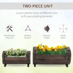 Outsunny 2PCs Wooden Flower Plant Pot -Günstiges Grün Ecke Geschäft T0Sa0917ee2cf0709 e0be01e2 2d9e 48b9 b769 2734421a3283