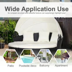 Outsunny Outdoor Daybed With Cushions - Black -Günstiges Grün Ecke Geschäft THd7561803f6e7a45 jpg