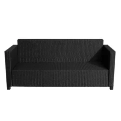 Outsunny Rattan Sofa 3 Seater - Black -Günstiges Grün Ecke Geschäft Tli3d6181099f1b79 jpg
