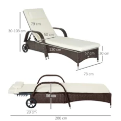 Outsunny Rattan Sun Lounger - Brown -Günstiges Grün Ecke Geschäft TnAa12180ae19d075 jpg
