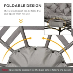 Outsunny Standing Egg Chair With Cushion - Brown -Günstiges Grün Ecke Geschäft U1Gb1017f010137c3 jpg