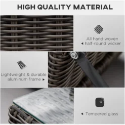 Outsunny 2 Seater Adjustable PE Rattan Wicker Lounge Set Half-Round Wicker Recliner Bed -Günstiges Grün Ecke Geschäft Ug2b1017eecc28ebe