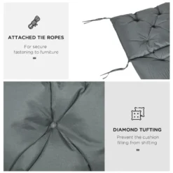 Outsunny Bench Cushion 3 Seater - Dark Grey -Günstiges Grün Ecke Geschäft Ug9b10186cb529bc8 jpg