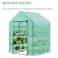 Outsunny 143x143x195 Cm Walk In Greenhouse With Shelves-Dark Green -Günstiges Grün Ecke Geschäft UmRb1017ee2cf01af