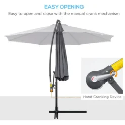 Outsunny Garden Banana Parasol With Cantilever Umbrella 3m - Grey -Günstiges Grün Ecke Geschäft Untitleddesign 3 4dc48401 1a40 4cc6 9772 049d189c20ac