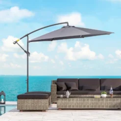 Outsunny Garden Banana Parasol With Cantilever Umbrella 3m - Grey -Günstiges Grün Ecke Geschäft Untitleddesign 6 605bab61 f549 4751 8c84 af98034c5d08
