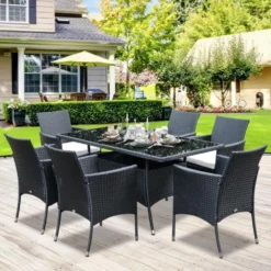 Outsunny Rattan Garden Furniture Dining Set 7 Piece - Black -Günstiges Grün Ecke Geschäft Untitleddesign 6 c0d7f7c8 e46c 4018 87fd 771fa0148c57