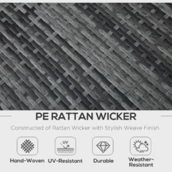 Outsunny Rattan Corner Sofa Set 1.3m - Grey -Günstiges Grün Ecke Geschäft Urcb101821a153f42 jpg