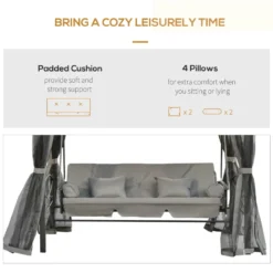 Outsunny Gazebo Swing Seat - Grey -Günstiges Grün Ecke Geschäft Ve563f17dc57953c5 jpg