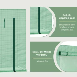 Outsunny Outdoor Greenhouse Poly Tunnel Plants Reinforced Top Cover 1.98 X 0.77 X 1.49 M -Günstiges Grün Ecke Geschäft VhF3b317e70daf79e