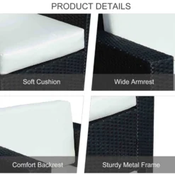 Outsunny Rattan Single Sofa Armchair -Günstiges Grün Ecke Geschäft W25b1017eecc2a29a