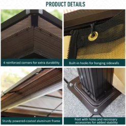 Outsunny 3 X 3.6m Gazebo Brown Black, Brown, Beige -Günstiges Grün Ecke Geschäft W4Ca0b17dc177efac b717e16e b7ec 4611 bdfb 4ce48b833956