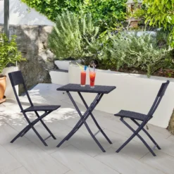 Outsunny Rattan Bistro Set - Black -Günstiges Grün Ecke Geschäft WE56ff180c6dbcb1e jpg
