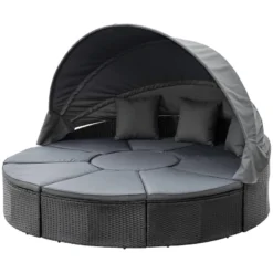 Outsunny Garden Daybed With Adjustable Table - Black -Günstiges Grün Ecke Geschäft WLTdaa180df2b0f52 jpg