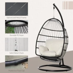 Outsunny Rattan Hanging Egg Chair Black -Günstiges Grün Ecke Geschäft WTd7561801c81fd76 jpg