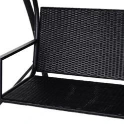 Outsunny Rattan Garden Swing Chair 3-Seater Black -Günstiges Grün Ecke Geschäft WrF3d617eecc29c57 jpg
