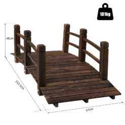 Outsunny 1.5M Wooden Garden Bridge Lawn Décor Stained Finish Arc Outdoor Pond Walkway W/ Railings Water Yard Decoration -Günstiges Grün Ecke Geschäft X1Xad817dc2415c5f 8fada657 3f77 4636 aa20 d1f2bf974145
