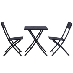 Outsunny Rattan Bistro Set - Black -Günstiges Grün Ecke Geschäft X5Ndaa180c6dbcb1e jpg