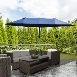 Outsunny Double Parasol 4.6m - Blue -Günstiges Grün Ecke Geschäft X7R6ff1814b8f0efe jpg