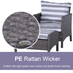 Outsunny Outdoor Rattan 2 Seater With Footstools - Dark Grey -Günstiges Grün Ecke Geschäft YK5b1017eecc299ca jpg
