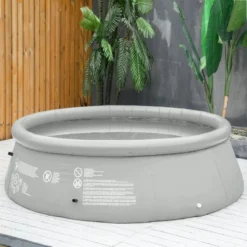Outsunny Swimming Paddling Pool Round 274cm X 76cm - Grey -Günstiges Grün Ecke Geschäft YKJ6ff18035393b32 jpg