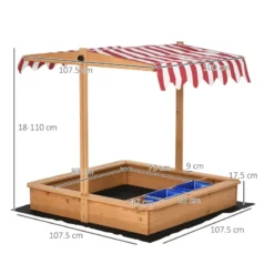 Outsunny Children's Wooden Sandbox With Cover - Wood -Günstiges Grün Ecke Geschäft YcQa1217f7bd44a17 jpg